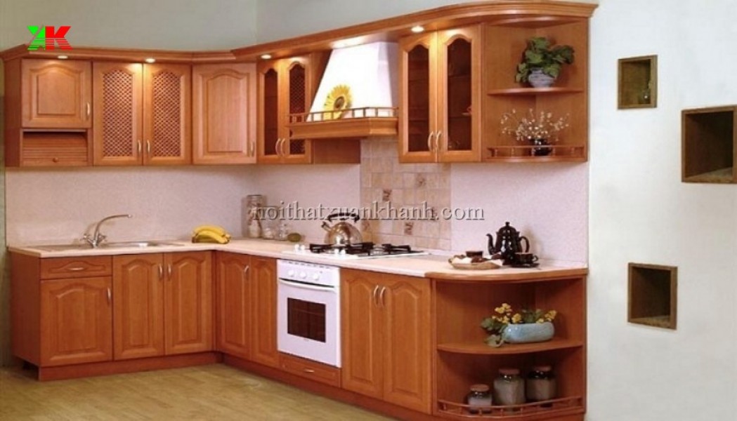 mau tu bep dep duoc cung cap tai xuan khanh 533 Sự sang trọng và nét hiện đại một phần được thể hiện qua hình dáng của tủ bếp