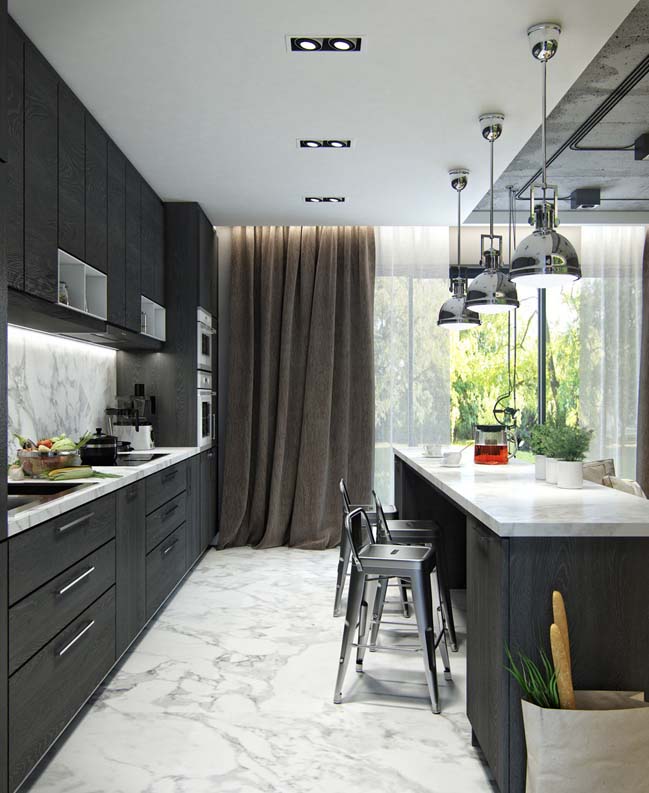 thiet ke nha dep 05 Mẫu thiết kế nhà đẹp với trần bê tông cá tính và độc đáo
