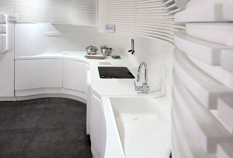 da nhan tao 4 Thiết kế nội thất đá nhân tạo cho phòng bếp hiện đại